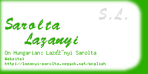 sarolta lazanyi business card